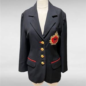 Vintage 90s Christian Llinares Crested Blazer